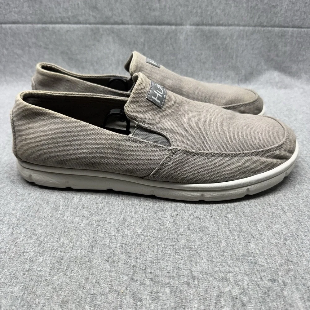 Huk Fishing Classic Brewster Men's Moss Canvas Slip-On Shoes Size 10 Deck Boat